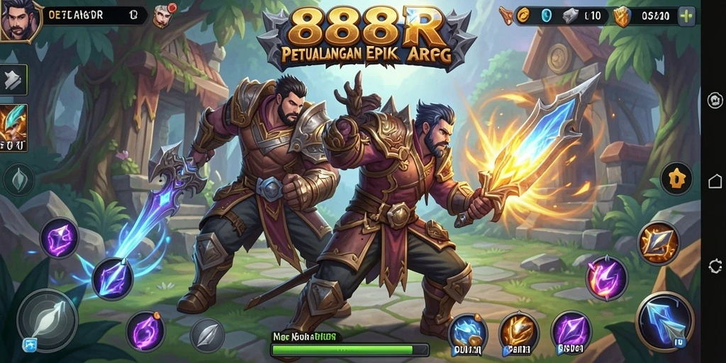 Tampilan aksi seru dalam gameplay ARPG 888R.