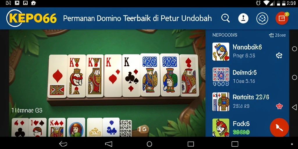 Screenshot KEPO66 menampilkan gameplay Domino yang seru dan menantang.
