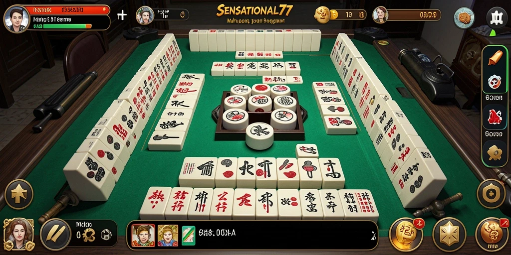 Screenshot gameplay SENSATIONAL77 yang menampilkan momen seru permainan Mahjong.